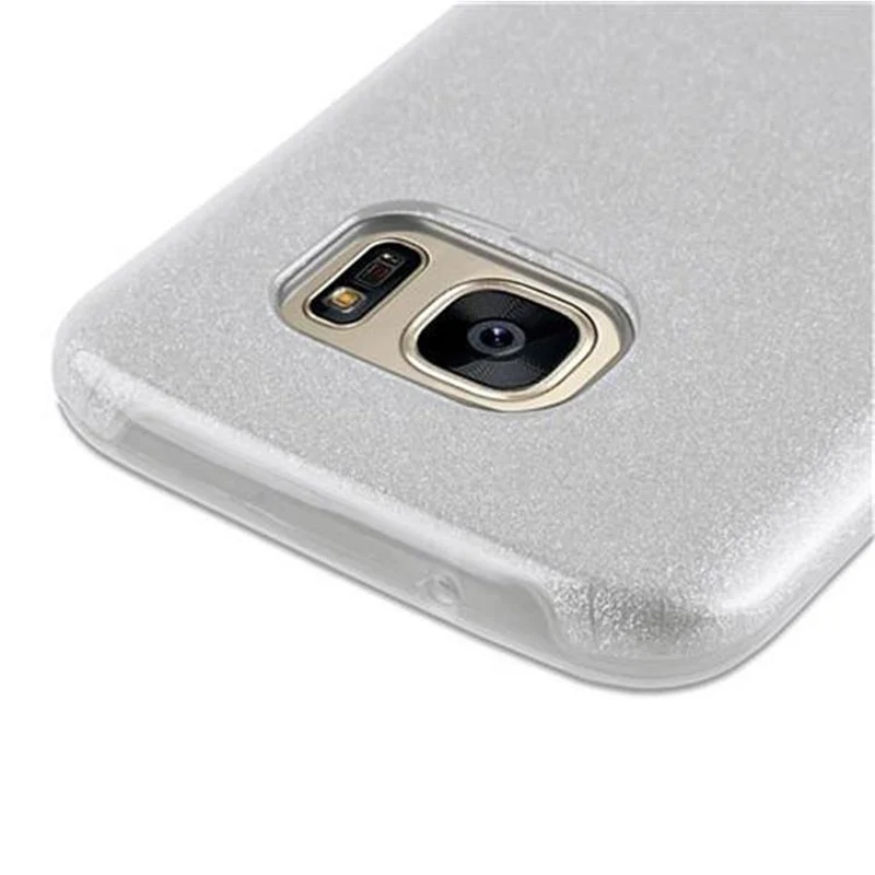Cadorabo Hülle kompatibel mit Samsung Galaxy S7 TPU Silikon und Hard Case Schutzhülle im Glitzer Design