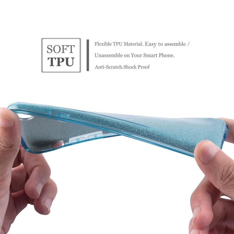 Cadorabo Hülle kompatibel mit Samsung Galaxy J5 2016 TPU Silikon und Hard Case Schutzhülle im Glitzer Design