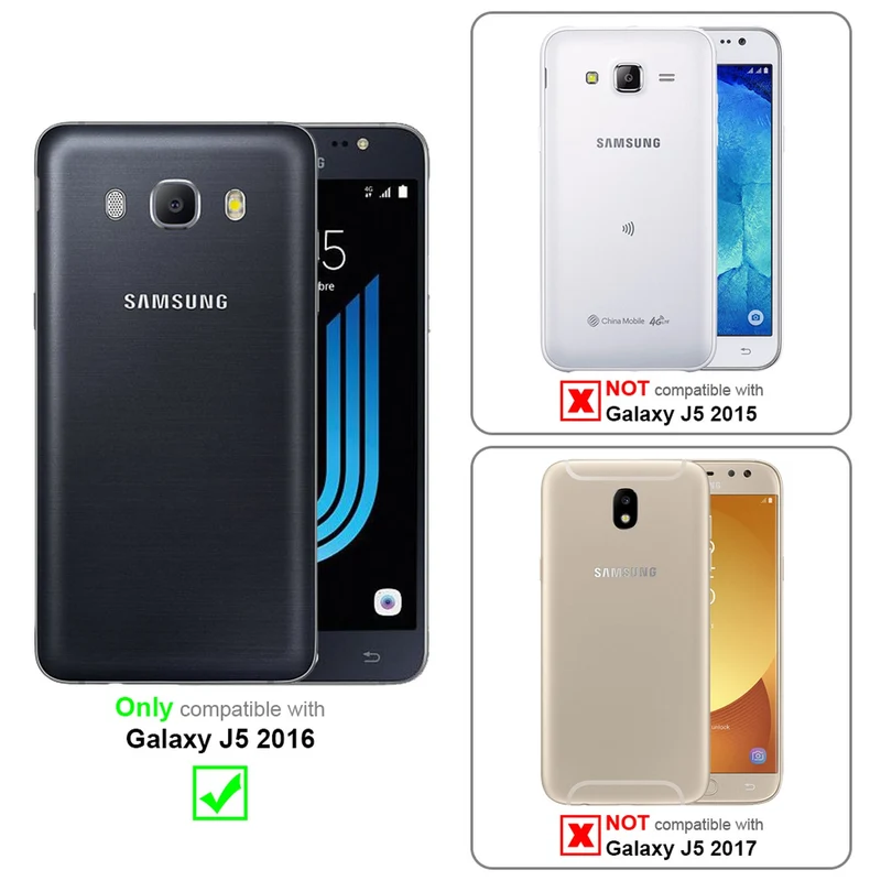 Cadorabo Hülle kompatibel mit Samsung Galaxy J5 2016 TPU Silikon und Hard Case Schutzhülle im Glitzer Design