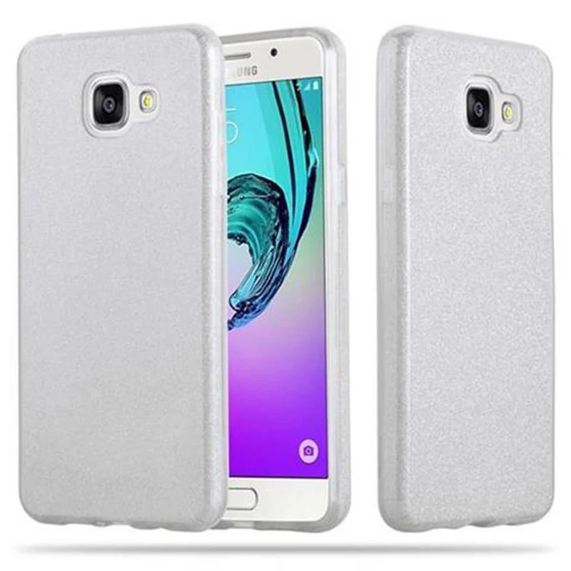 Cadorabo Hülle kompatibel mit Samsung Galaxy A5 2016 TPU Silikon und Hard Case Schutzhülle im Glitzer Design
