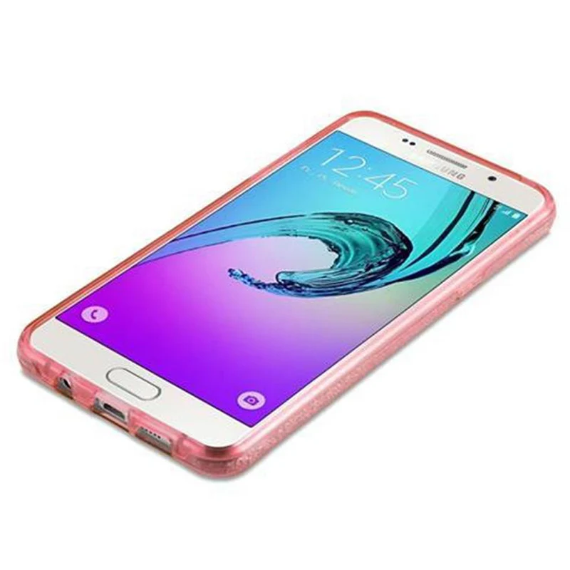 Cadorabo Hülle kompatibel mit Samsung Galaxy A5 2016 TPU Silikon und Hard Case Schutzhülle im Glitzer Design