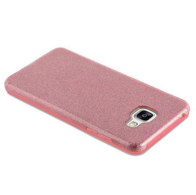 Cadorabo Hülle kompatibel mit Samsung Galaxy A5 2016 TPU Silikon und Hard Case Schutzhülle im Glitzer Design
