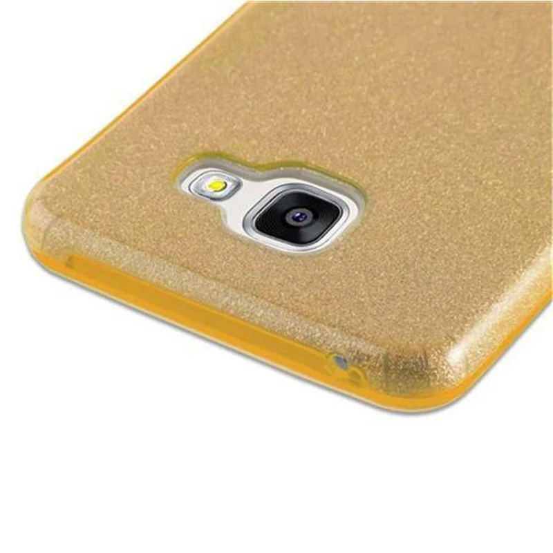 Cadorabo Hülle kompatibel mit Samsung Galaxy A5 2016 TPU Silikon und Hard Case Schutzhülle im Glitzer Design