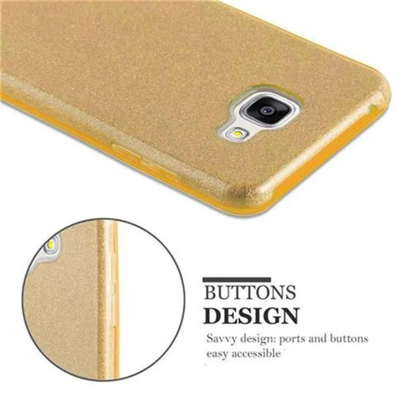 Cadorabo Hülle kompatibel mit Samsung Galaxy A5 2016 TPU Silikon und Hard Case Schutzhülle im Glitzer Design