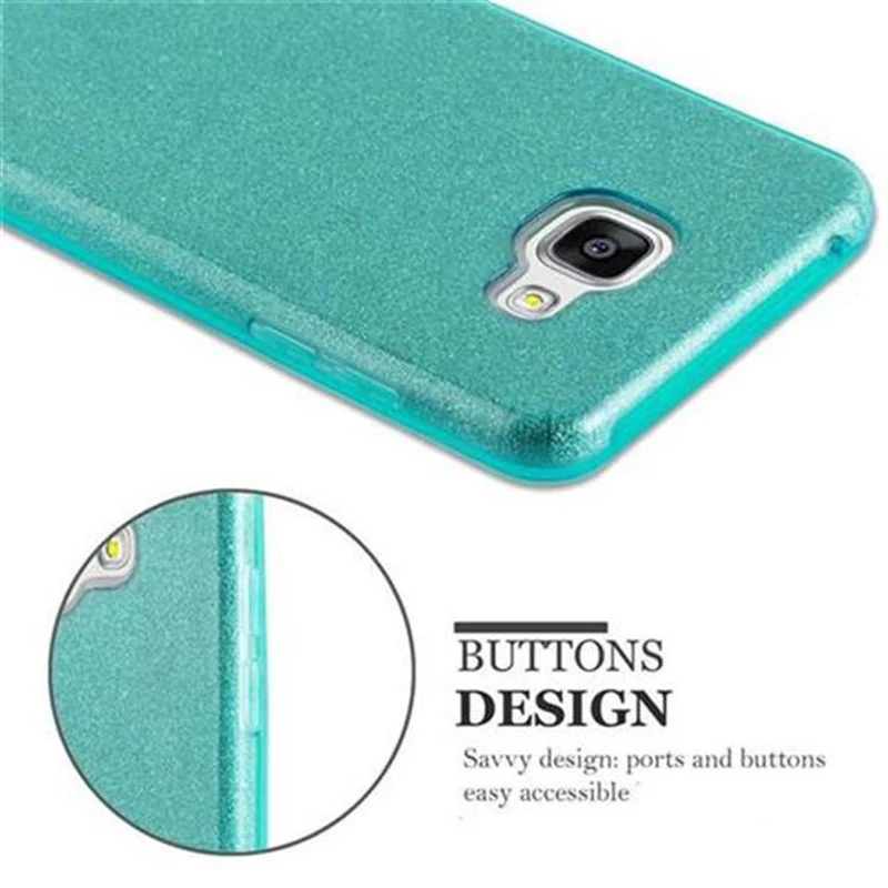 Cadorabo Hülle kompatibel mit Samsung Galaxy A5 2016 TPU Silikon und Hard Case Schutzhülle im Glitzer Design