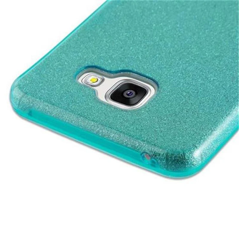 Cadorabo Hülle kompatibel mit Samsung Galaxy A5 2016 TPU Silikon und Hard Case Schutzhülle im Glitzer Design