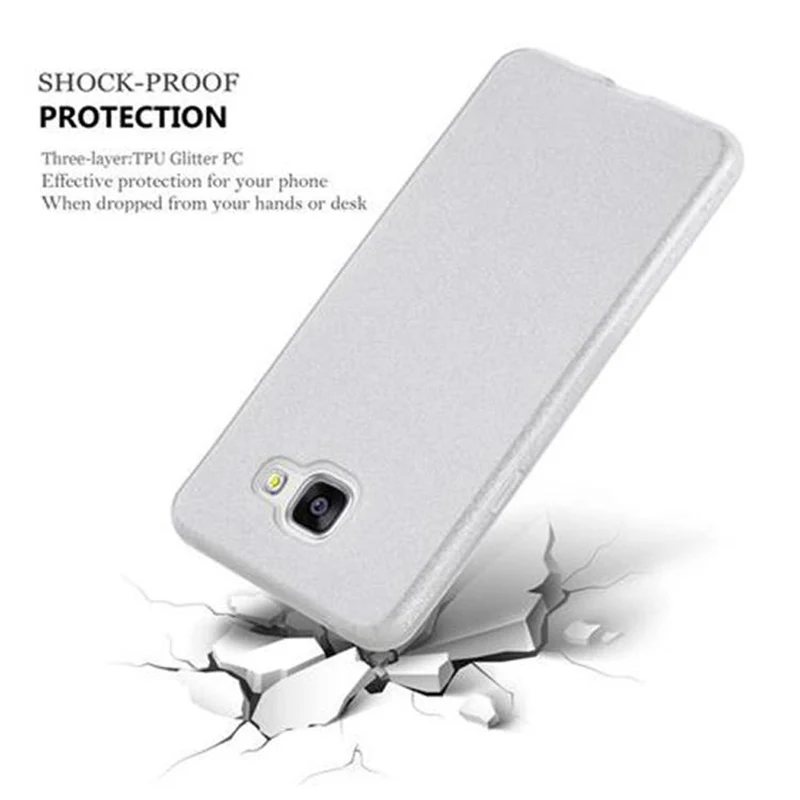 Cadorabo Hülle kompatibel mit Samsung Galaxy A5 2016 TPU Silikon und Hard Case Schutzhülle im Glitzer Design
