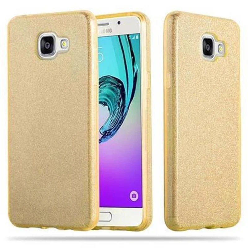 Cadorabo Hülle kompatibel mit Samsung Galaxy A3 2016 TPU Silikon und Hard Case Schutzhülle im Glitzer Design