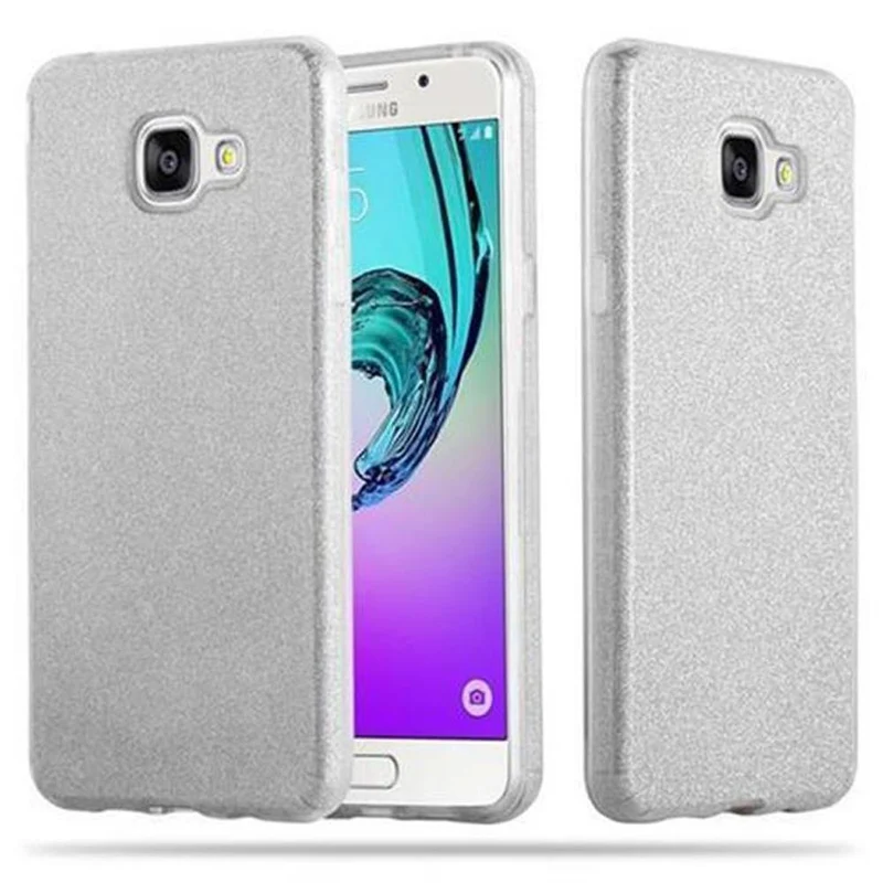 Cadorabo Hülle kompatibel mit Samsung Galaxy A3 2016 TPU Silikon und Hard Case Schutzhülle im Glitzer Design