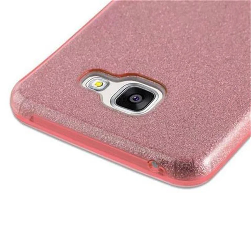 Cadorabo Hülle kompatibel mit Samsung Galaxy A3 2016 TPU Silikon und Hard Case Schutzhülle im Glitzer Design