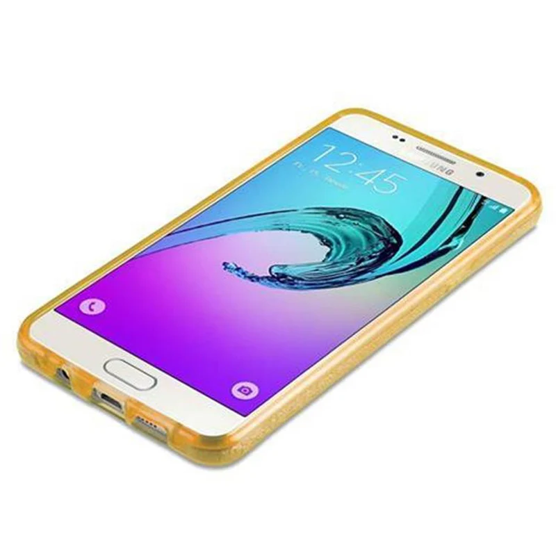 Cadorabo Hülle kompatibel mit Samsung Galaxy A3 2016 TPU Silikon und Hard Case Schutzhülle im Glitzer Design