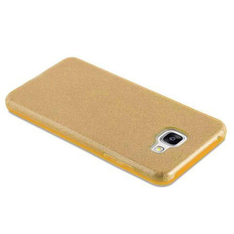 Cadorabo Hülle kompatibel mit Samsung Galaxy A3 2016 TPU Silikon und Hard Case Schutzhülle im Glitzer Design