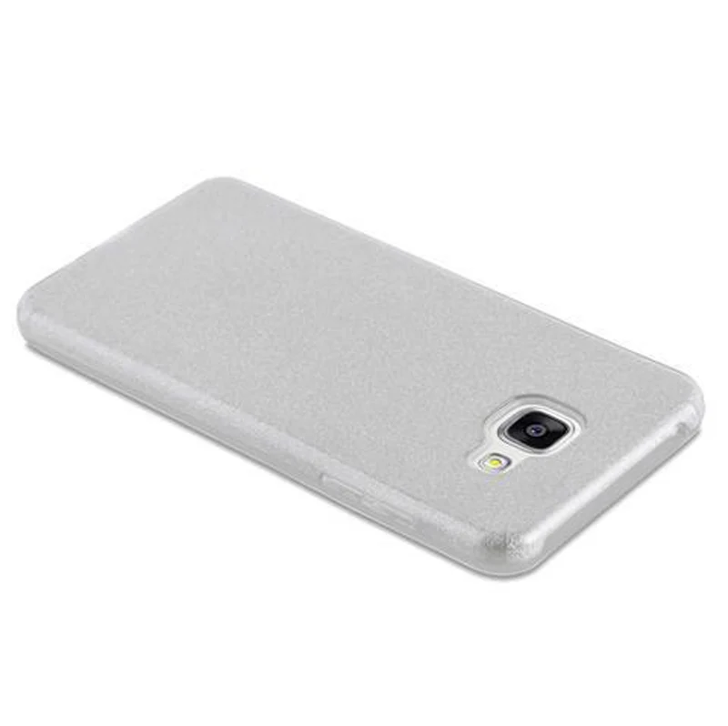 Cadorabo Hülle kompatibel mit Samsung Galaxy A3 2016 TPU Silikon und Hard Case Schutzhülle im Glitzer Design