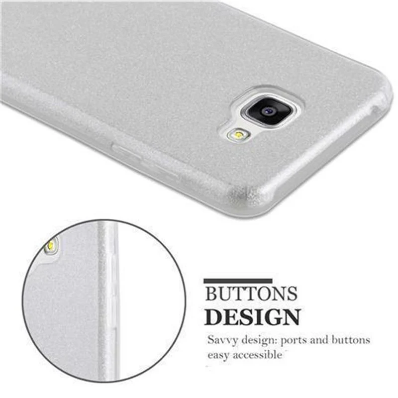 Cadorabo Hülle kompatibel mit Samsung Galaxy A3 2016 TPU Silikon und Hard Case Schutzhülle im Glitzer Design