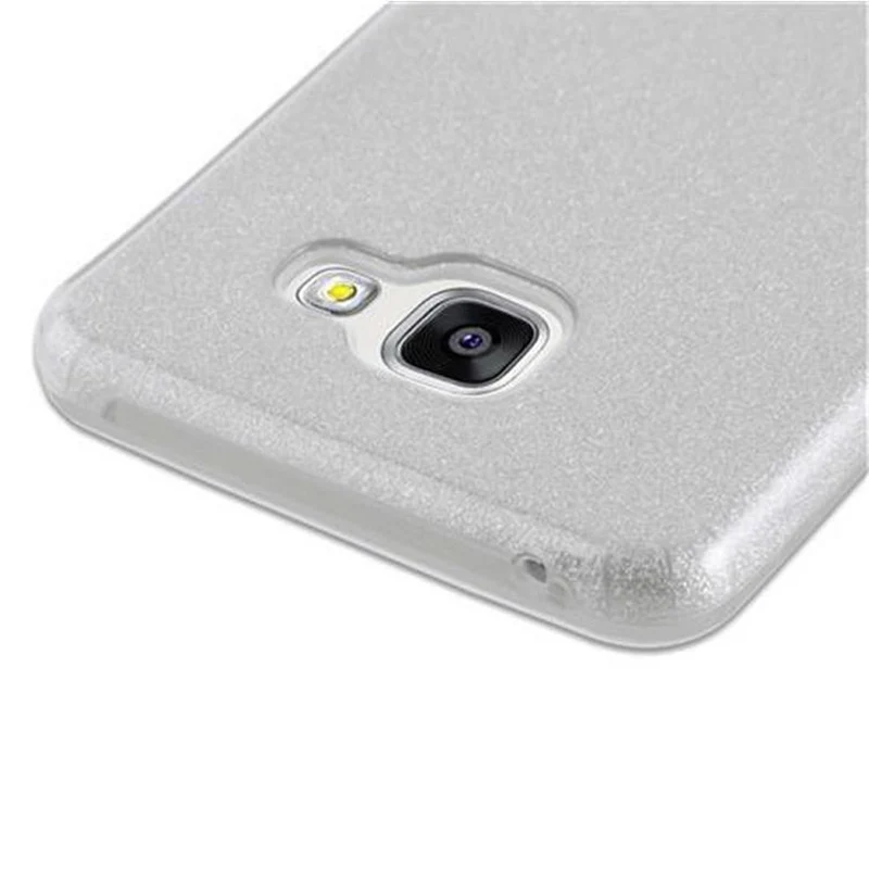 Cadorabo Hülle kompatibel mit Samsung Galaxy A3 2016 TPU Silikon und Hard Case Schutzhülle im Glitzer Design