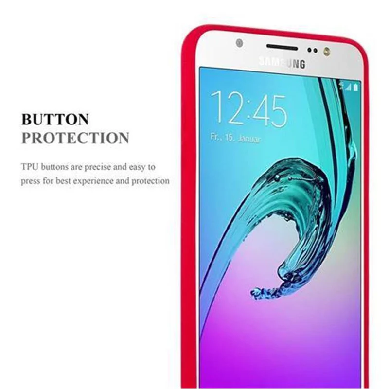 Cadorabo Hülle kompatibel mit Samsung Galaxy J7 2016 Schutzhülle aus flexiblem TPU Silikon