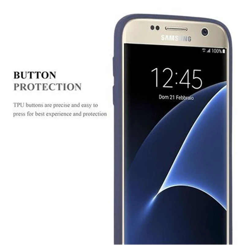 Cadorabo Hülle kompatibel mit Samsung Galaxy S7 Schutzhülle aus flexiblem TPU Silikon
