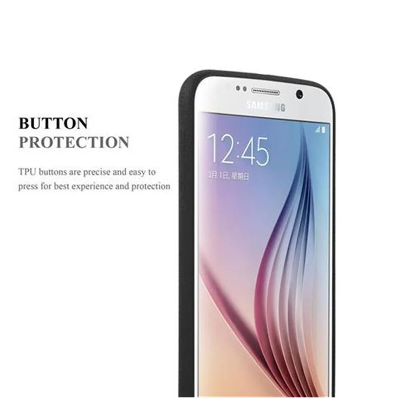 Cadorabo Hülle kompatibel mit Samsung Galaxy S6 Schutzhülle aus flexiblem TPU Silikon