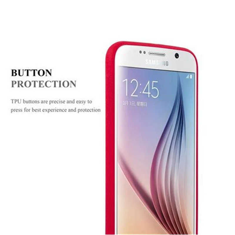 Cadorabo Hülle kompatibel mit Samsung Galaxy S6 Schutzhülle aus flexiblem TPU Silikon