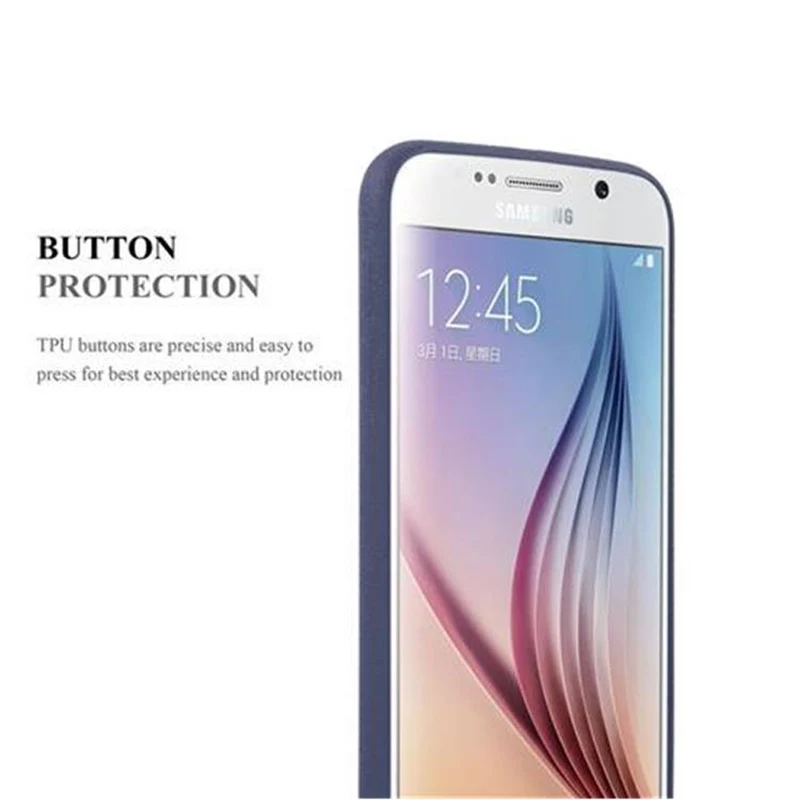 Cadorabo Hülle kompatibel mit Samsung Galaxy S6 Schutzhülle aus flexiblem TPU Silikon
