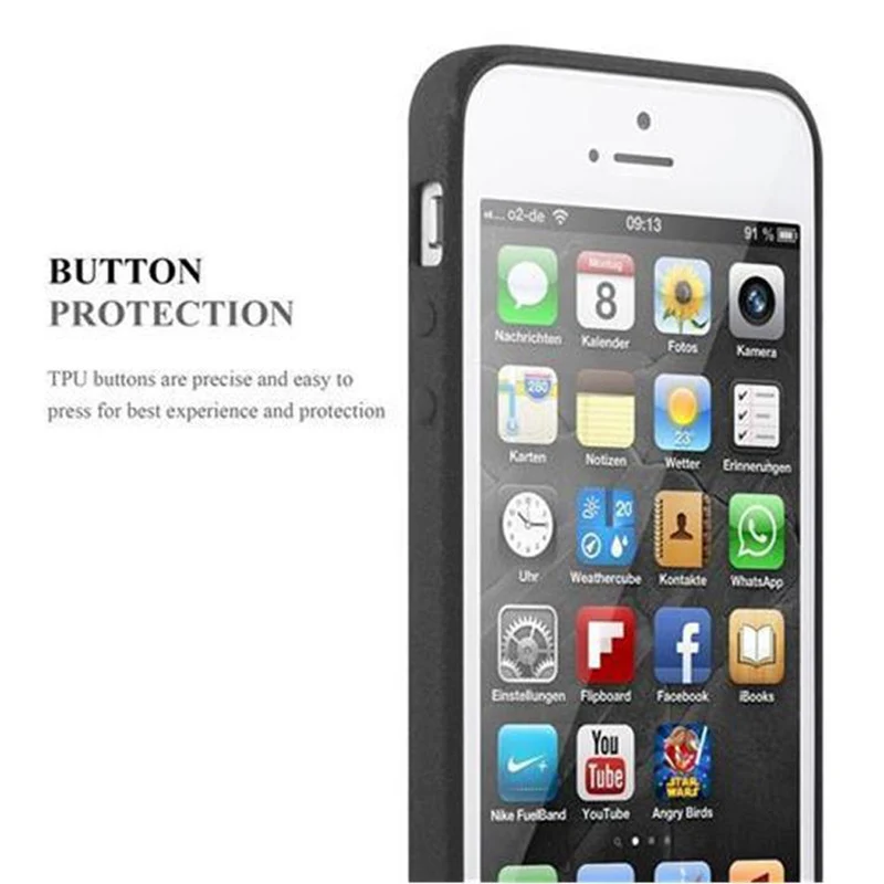 Cadorabo Hülle kompatibel mit Apple iPhone 5 / 5S / SE 2016 Schutzhülle aus flexiblem TPU Silikon