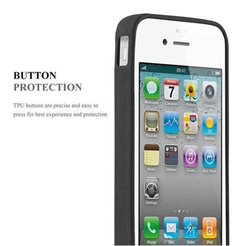 Cadorabo Hülle kompatibel mit Apple iPhone 4 / 4S Schutzhülle aus flexiblem TPU Silikon