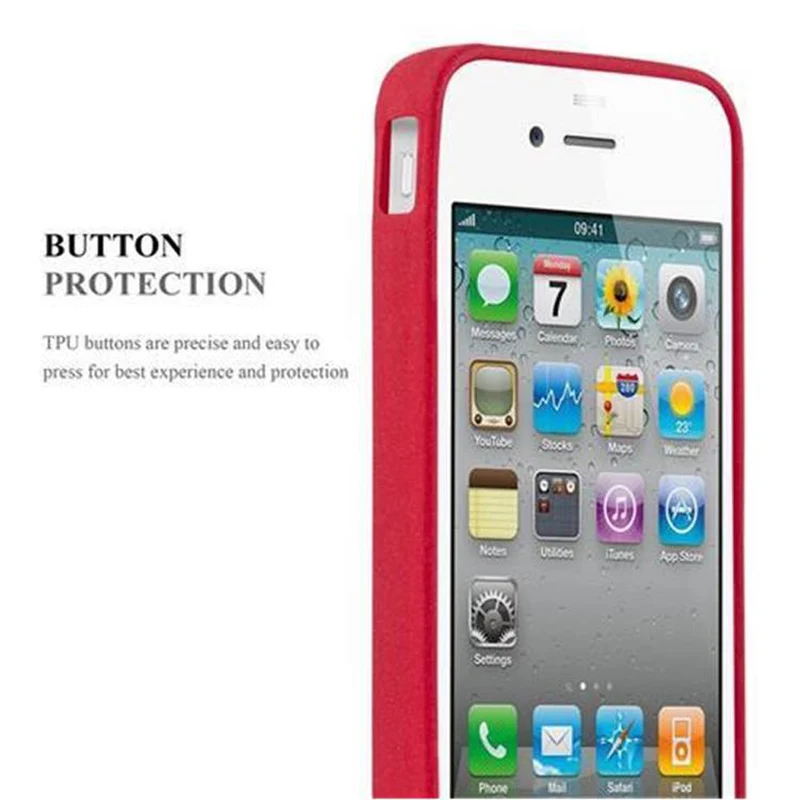 Cadorabo Hülle kompatibel mit Apple iPhone 4 / 4S Schutzhülle aus flexiblem TPU Silikon