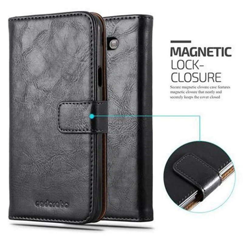 Cadorabo Hülle kompatibel mit Samsung Galaxy J7 2017 US Version Schutzhülle mit Magnetverschluss, Standfunktion und Kartenfach
