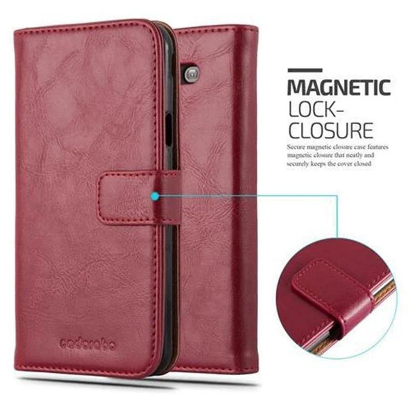 Cadorabo Hülle kompatibel mit Samsung Galaxy J7 2017 US Version Schutzhülle mit Magnetverschluss, Standfunktion und Kartenfach