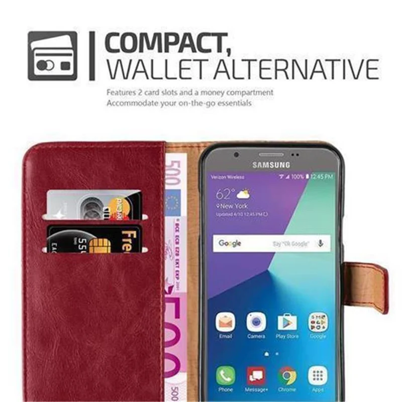 Cadorabo Hülle kompatibel mit Samsung Galaxy J7 2017 US Version Schutzhülle mit Magnetverschluss, Standfunktion und Kartenfach