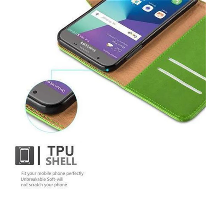 Cadorabo Hülle kompatibel mit Samsung Galaxy J7 2017 US Version Schutzhülle mit Magnetverschluss, Standfunktion und Kartenfach