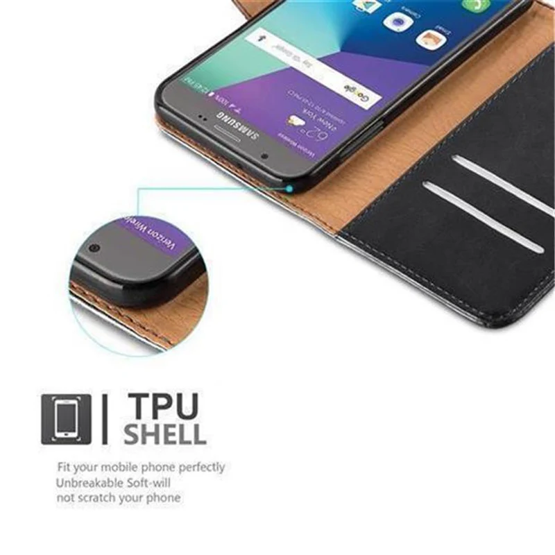 Cadorabo Hülle kompatibel mit Samsung Galaxy J5 2017 US Version Schutzhülle mit Magnetverschluss, Standfunktion und Kartenfach