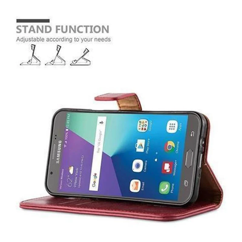 Cadorabo Hülle kompatibel mit Samsung Galaxy J5 2017 US Version Schutzhülle mit Magnetverschluss, Standfunktion und Kartenfach