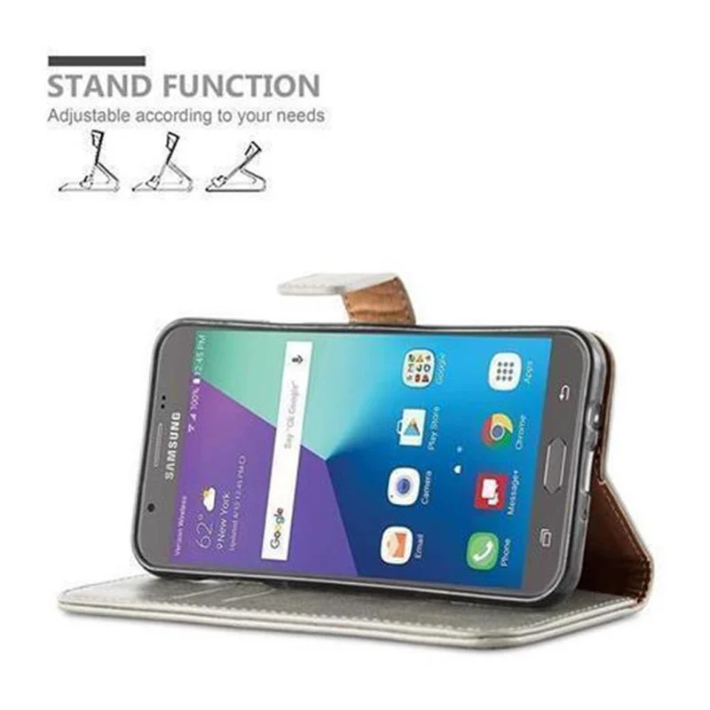 Cadorabo Hülle kompatibel mit Samsung Galaxy J5 2017 US Version Schutzhülle mit Magnetverschluss, Standfunktion und Kartenfach