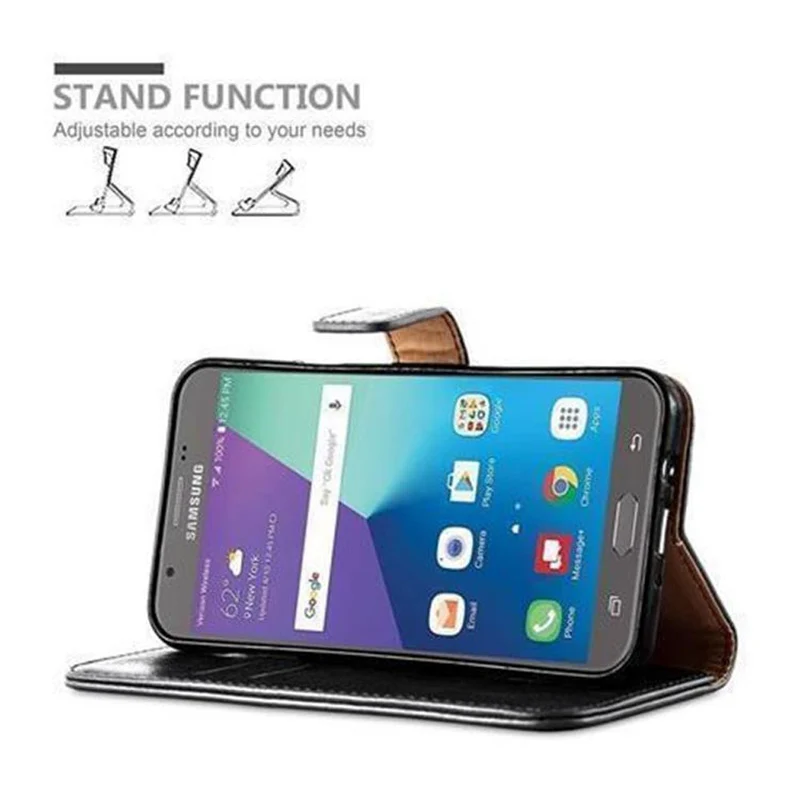 Cadorabo Hülle kompatibel mit Samsung Galaxy J3 2017 US Version Schutzhülle mit Magnetverschluss, Standfunktion und Kartenfach