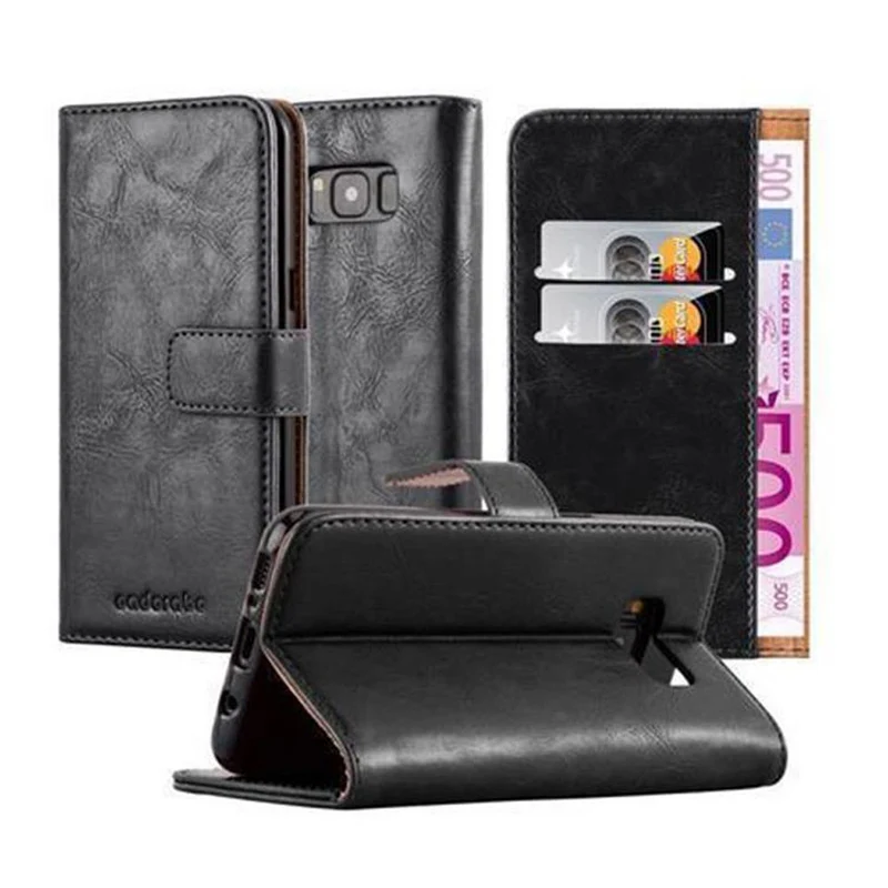 Cadorabo Hülle kompatibel mit Samsung Galaxy S8 PLUS Schutzhülle mit Magnetverschluss, Standfunktion und Kartenfach