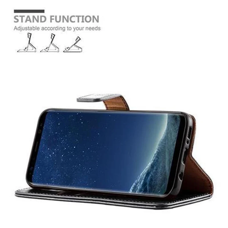 Cadorabo Hülle kompatibel mit Samsung Galaxy S8 PLUS Schutzhülle mit Magnetverschluss, Standfunktion und Kartenfach