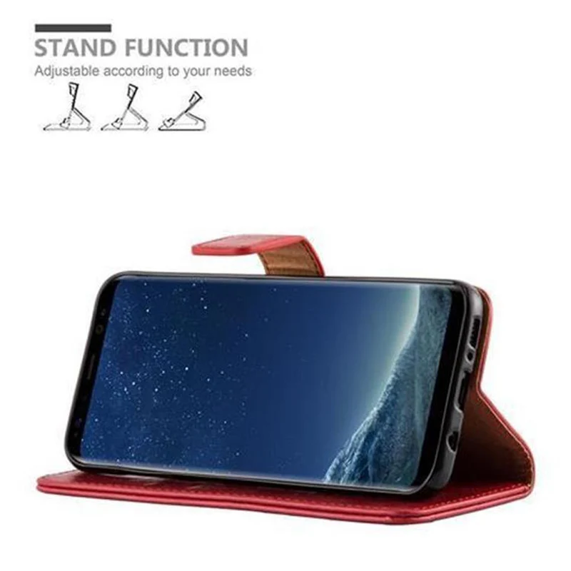 Cadorabo Hülle kompatibel mit Samsung Galaxy S8 PLUS Schutzhülle mit Magnetverschluss, Standfunktion und Kartenfach