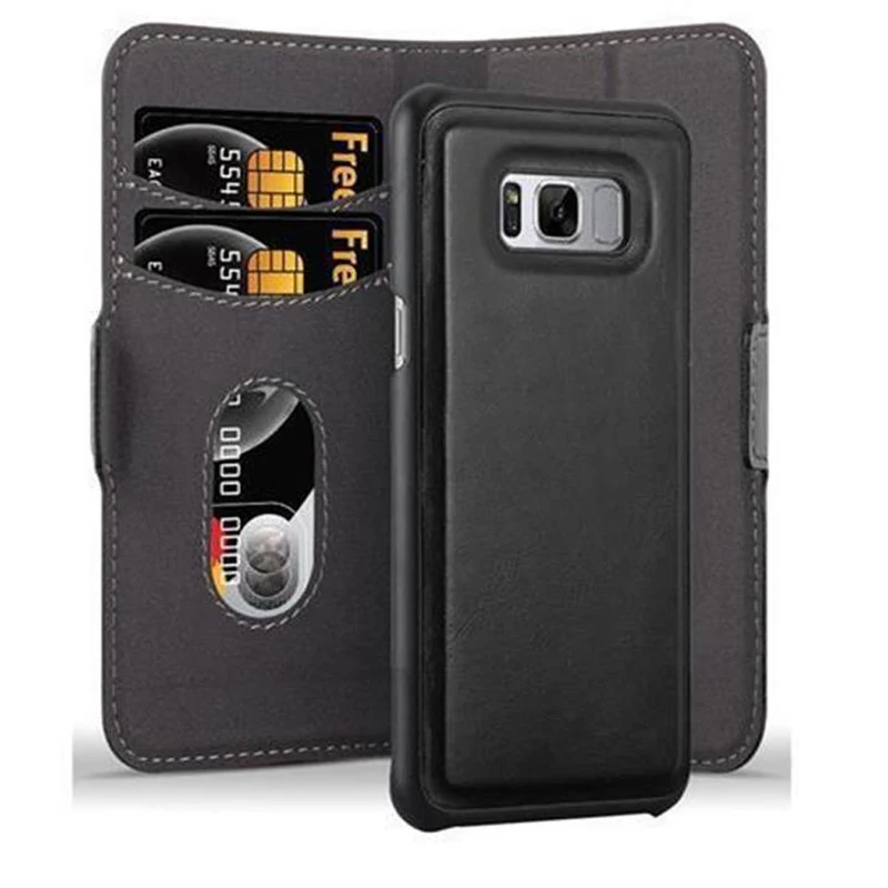 Cadorabo Hülle kompatibel mit Samsung Galaxy S8 PLUS Schutzhülle im 2-in-1 Design mit Standfunktion und Kartenfach