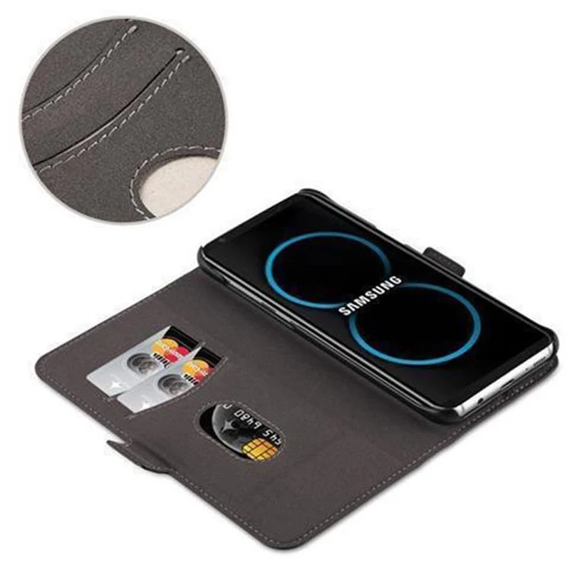 Cadorabo Hülle kompatibel mit Samsung Galaxy S8 PLUS Schutzhülle im 2-in-1 Design mit Standfunktion und Kartenfach