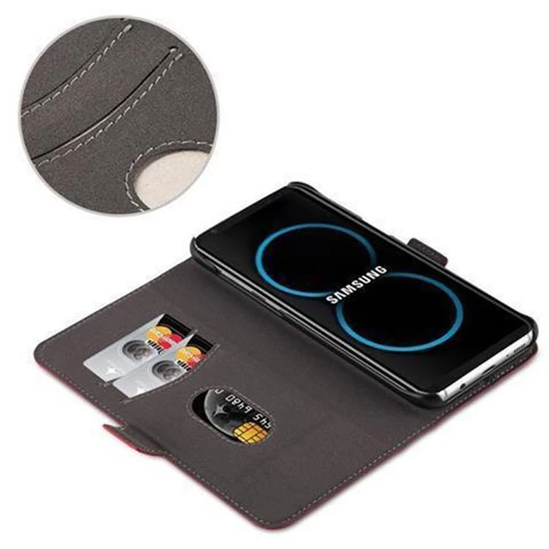 Cadorabo Hülle kompatibel mit Samsung Galaxy S8 PLUS Schutzhülle im 2-in-1 Design mit Standfunktion und Kartenfach