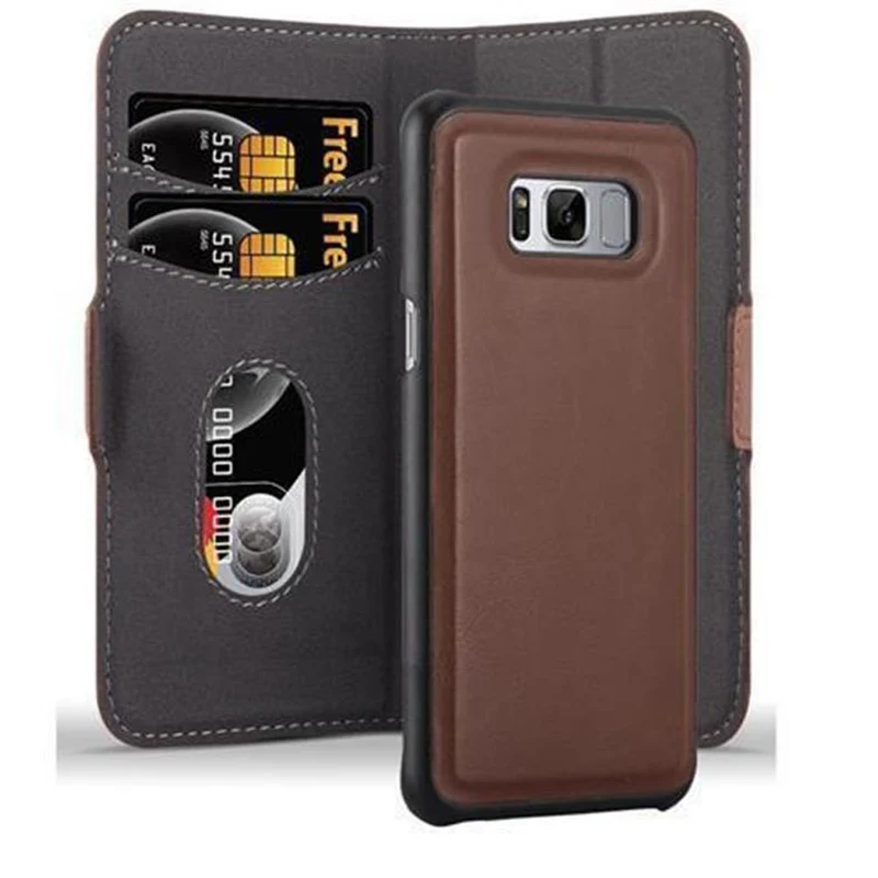 Cadorabo Hülle kompatibel mit Samsung Galaxy S8 Schutzhülle im 2-in-1 Design mit Standfunktion und Kartenfach