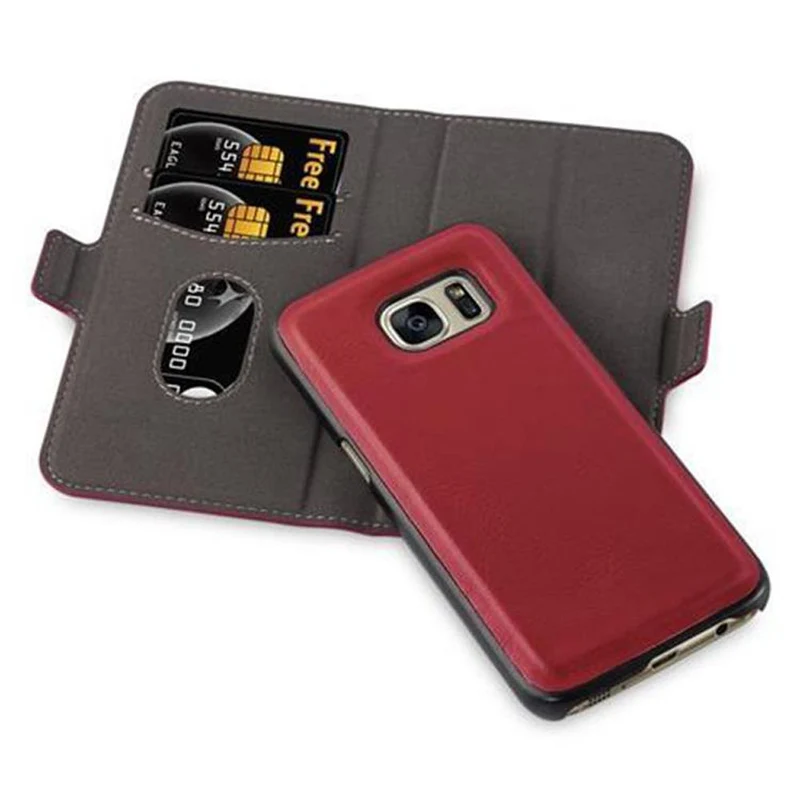 Cadorabo Hülle kompatibel mit Samsung Galaxy S7 Schutzhülle im 2-in-1 Design mit Standfunktion und Kartenfach