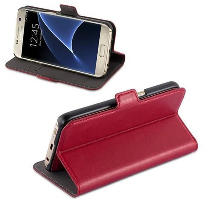 Cadorabo Hülle kompatibel mit Samsung Galaxy S7 Schutzhülle im 2-in-1 Design mit Standfunktion und Kartenfach