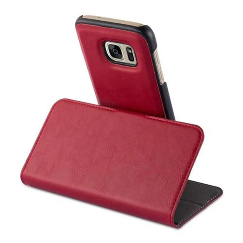 Cadorabo Hülle kompatibel mit Samsung Galaxy S7 Schutzhülle im 2-in-1 Design mit Standfunktion und Kartenfach