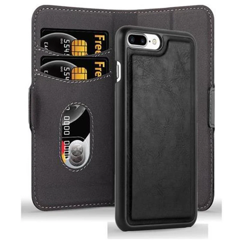 Cadorabo Hülle kompatibel mit Apple iPhone 7 PLUS / 7S PLUS / 8 PLUS Schutzhülle im 2-in-1 Design mit Standfunktion und Kartenfach