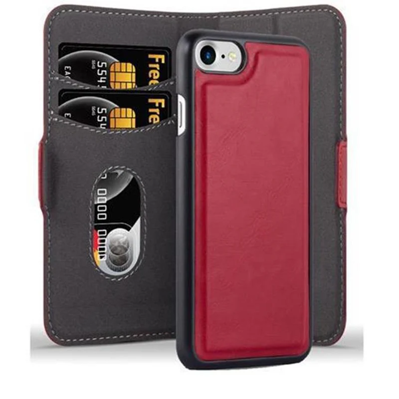 Cadorabo Hülle kompatibel mit Apple iPhone 7 / 7S / 8 / SE 2020 Schutzhülle im 2-in-1 Design mit Standfunktion und Kartenfach