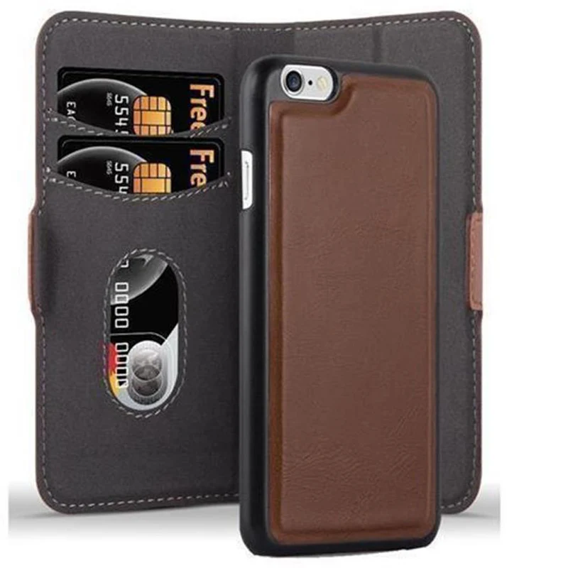 Cadorabo Hülle kompatibel mit Apple iPhone 6 / 6S Schutzhülle im 2-in-1 Design mit Standfunktion und Kartenfach