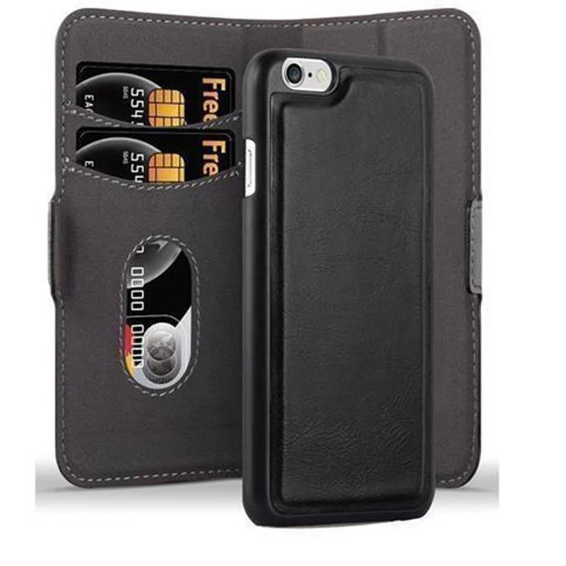 Cadorabo Hülle kompatibel mit Apple iPhone 6 / 6S Schutzhülle im 2-in-1 Design mit Standfunktion und Kartenfach