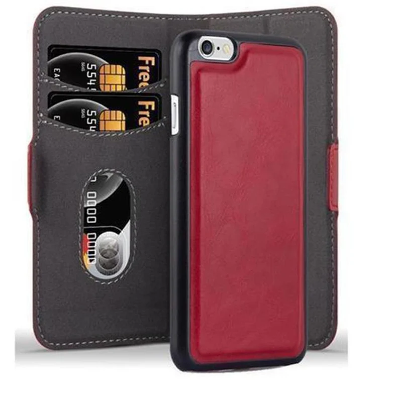Cadorabo Hülle kompatibel mit Apple iPhone 6 / 6S Schutzhülle im 2-in-1 Design mit Standfunktion und Kartenfach